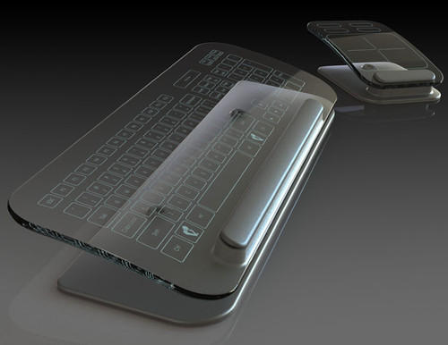 futuristic device, Transparent Keyboard, future Mouse